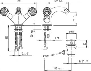 Смеситель для биде, бронза Cezares GOLF-BS1-02